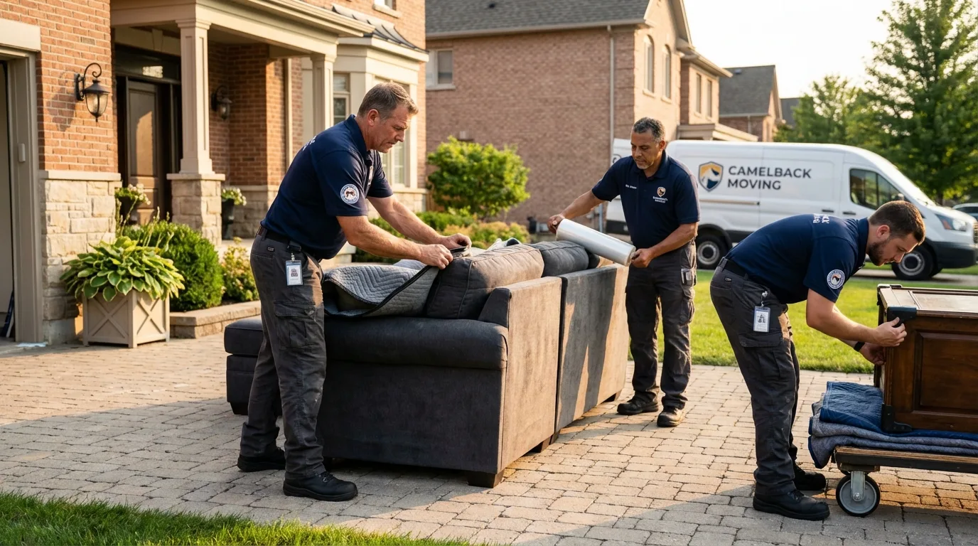 Large estate moving crew wrapping furniture in Babson Park, FL