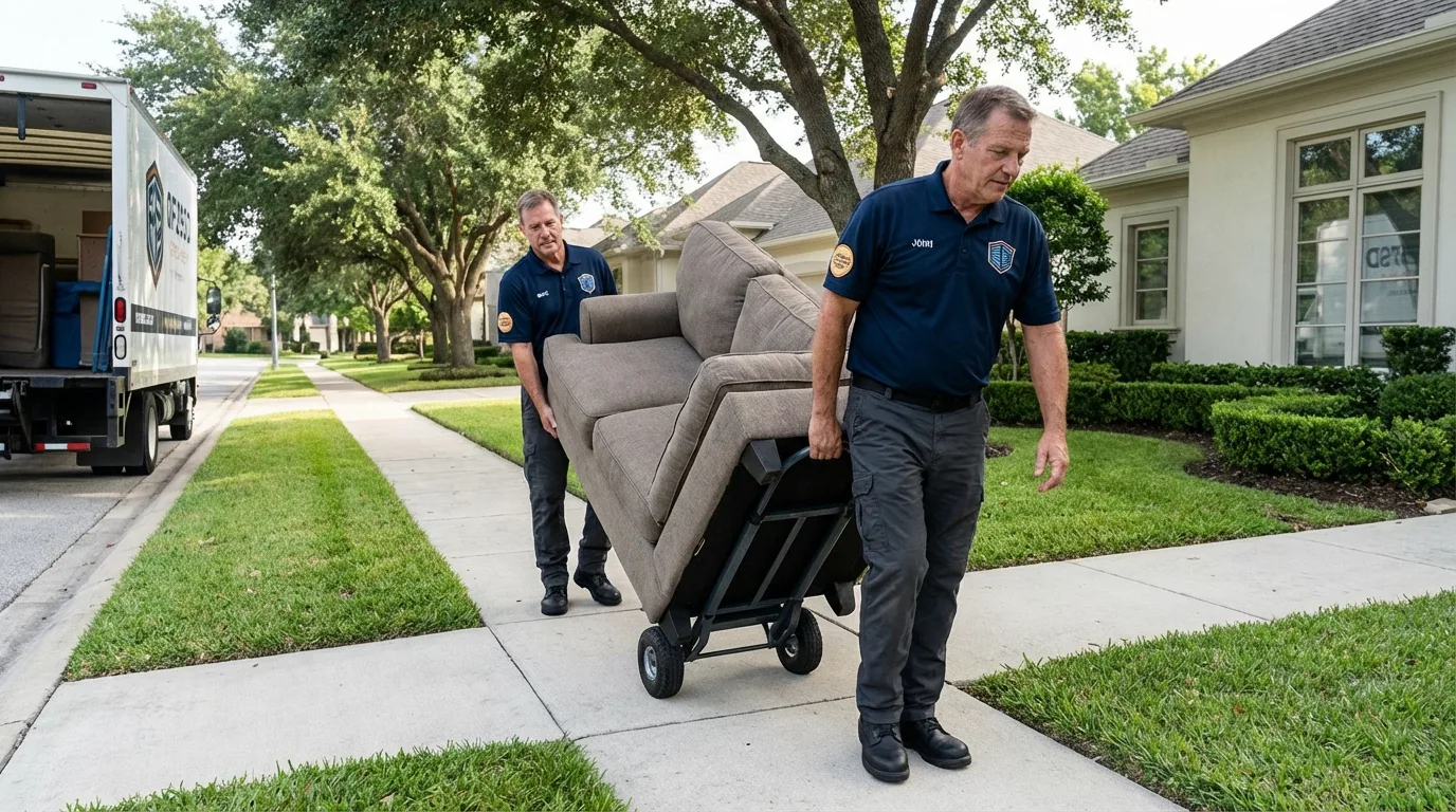 Local residential moving crew loading furniture in Babson Park, FL