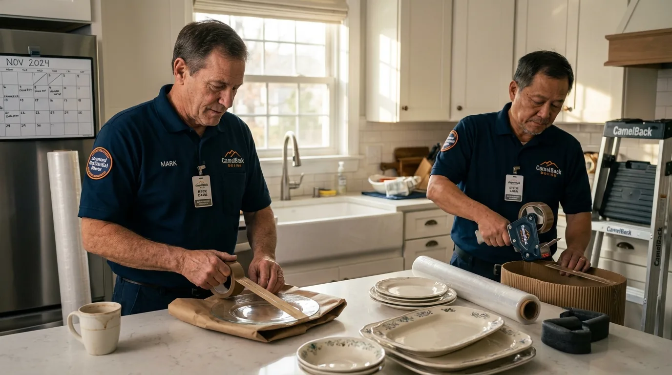 Professional crew packing kitchen dishware in Babson Park, FL